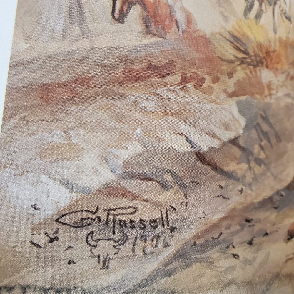Wagon train pioneers Texas cm russell 14 x 19 C m Russell 1920 western native - Picture 4 of 4